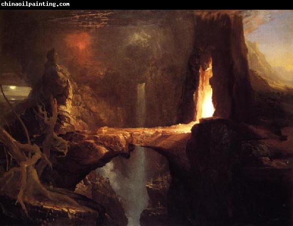 Thomas Cole Expulsion - Moon and Firelight