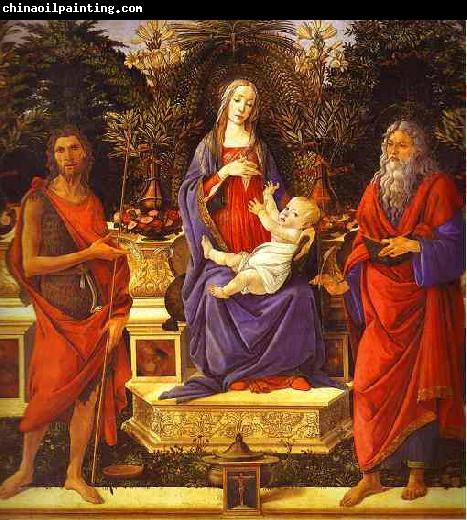 Sandro Botticelli Virgin and Child Enthroned between Saint John the Baptist and Saint John the Evangelist