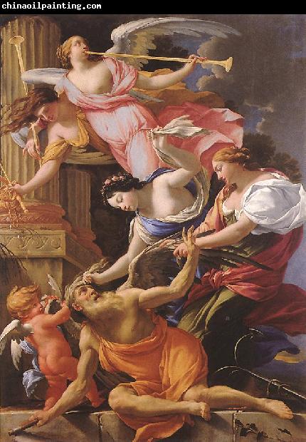 Simon Vouet Saturn, Conquered by Amor, Venus and Hope