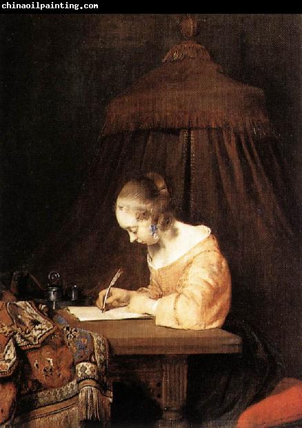 TERBORCH, Gerard Woman Writing a Letter a