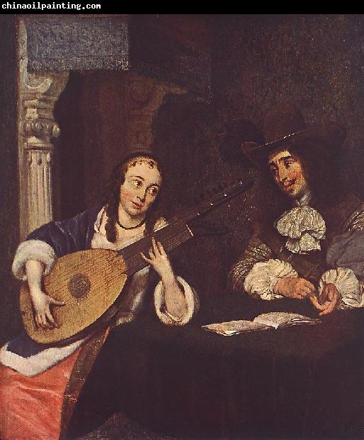 TERBORCH, Gerard Woman Playing the Lute st