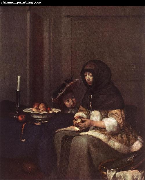 TERBORCH, Gerard Woman Peeling Apple sdy