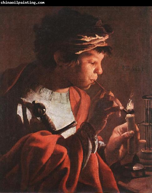 TERBRUGGHEN, Hendrick Boy Lighting a Pipe aer