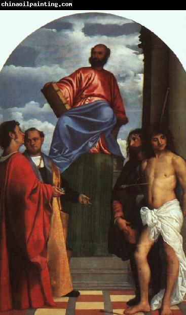 TIZIANO Vecellio St. Mark Enthroned with Saints t