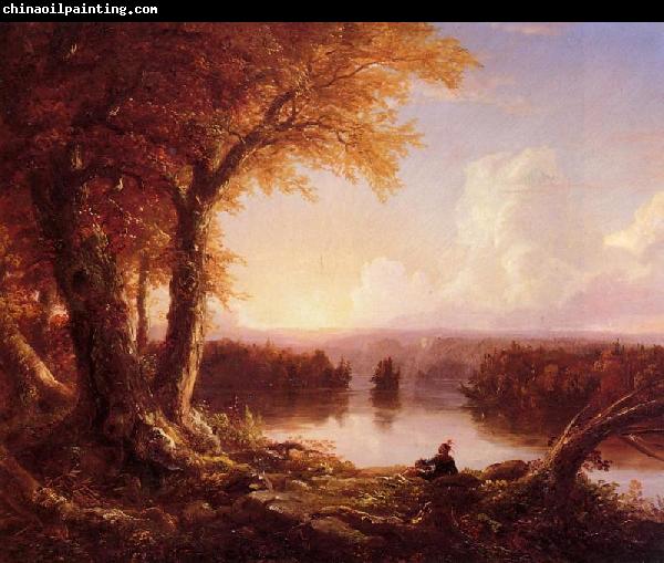 Thomas Cole Indian at Sunset