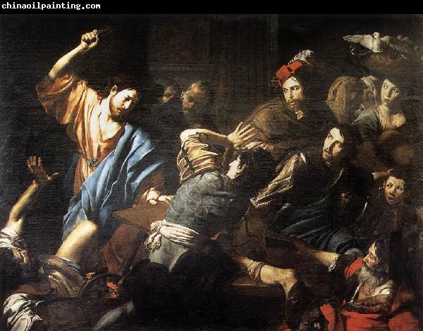 VALENTIN DE BOULOGNE Christ Driving the Money Changers out of the Temple wt