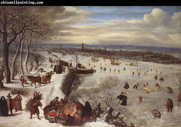 VALKENBORCH, Lucas van View of Antwerp with the Frozen Schelde tg