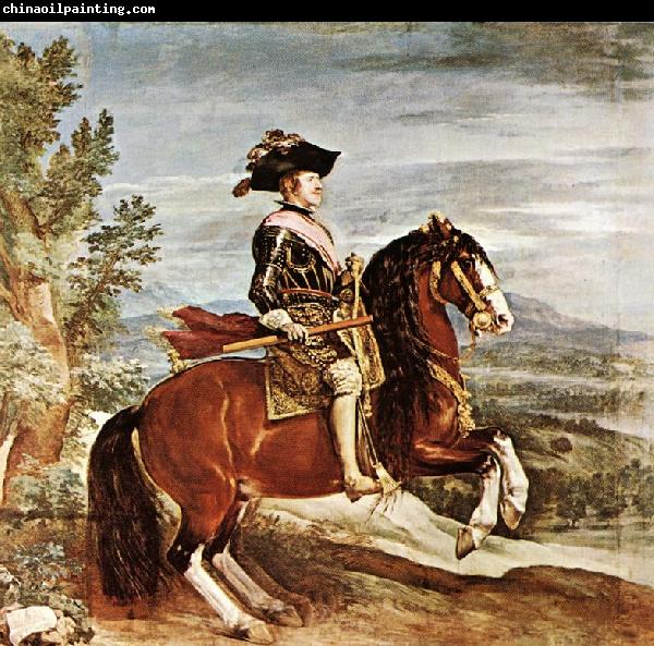 VELAZQUEZ, Diego Rodriguez de Silva y Equestrian Portrait of Philip IV kjugh