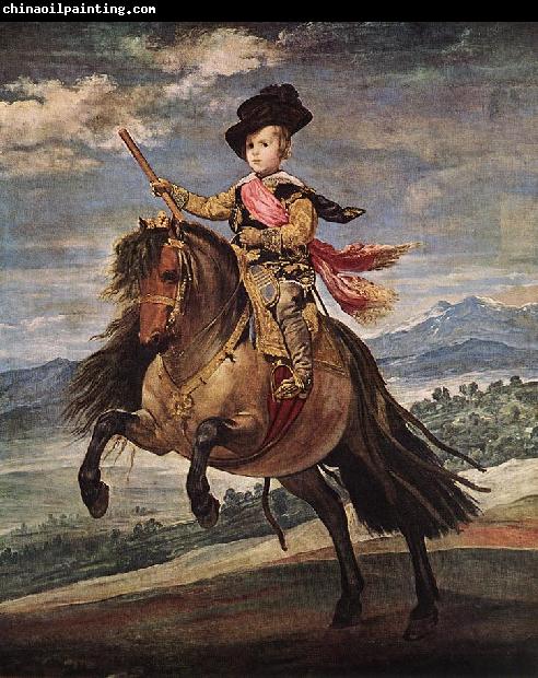 VELAZQUEZ, Diego Rodriguez de Silva y Prince Baltasar Carlos on Horseback kh