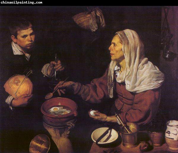 VELAZQUEZ, Diego Rodriguez de Silva y Old Woman Poaching Eggs et