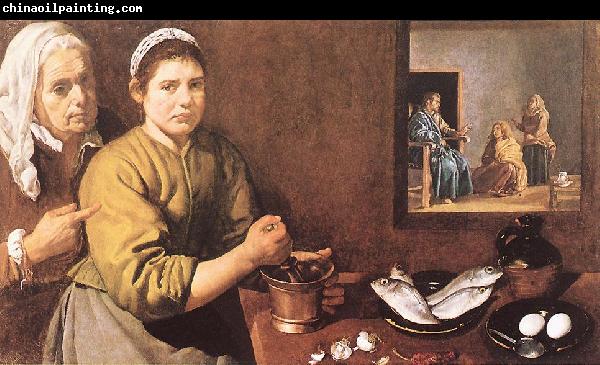 VELAZQUEZ, Diego Rodriguez de Silva y Christ in the House of Mary and Marthe r