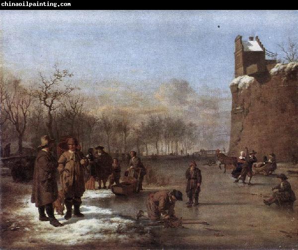 VELDE, Adriaen van de Amusement on the Ice r