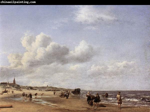 VELDE, Adriaen van de The Beach at Scheveningen wr