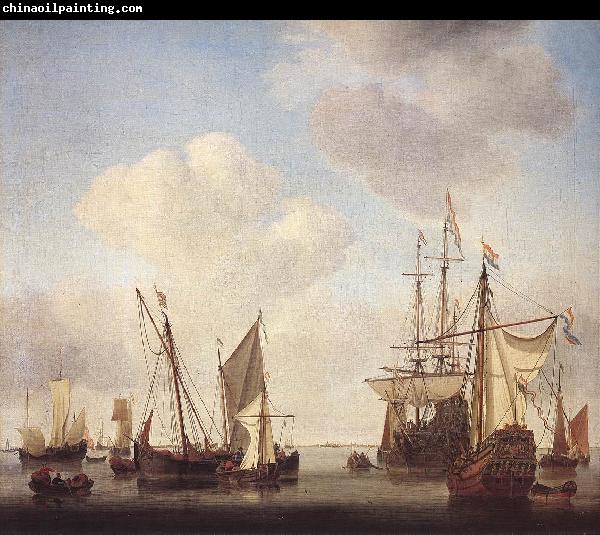 VELDE, Willem van de, the Younger Warships at Amsterdam rt