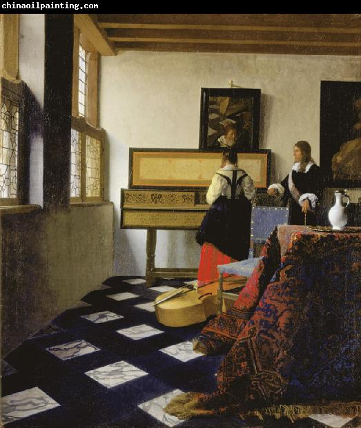 VERMEER VAN DELFT, Jan A Lady at the Virginals with a Gentleman (detail)  wt