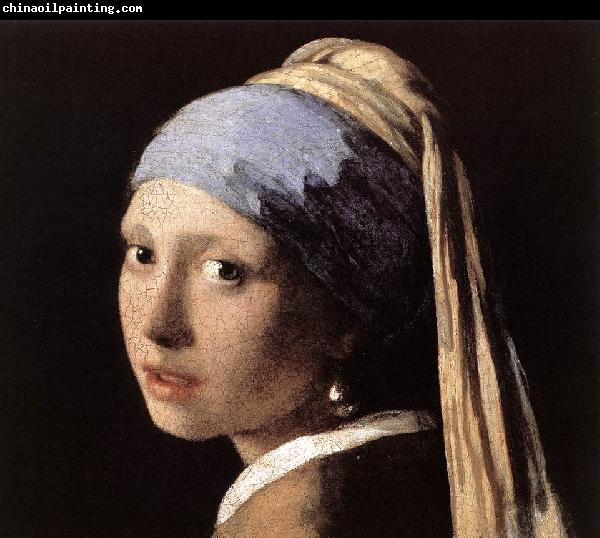 VERMEER VAN DELFT, Jan Girl with a Pearl Earring (detail) wet