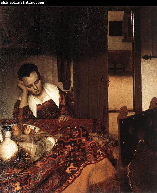 VERMEER VAN DELFT, Jan A Woman Asleep at Table wet