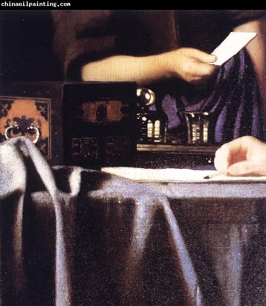 VERMEER VAN DELFT, Jan Lady with Her Maidservant Holding a Letter (detail) r