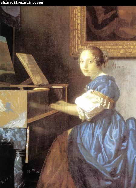 VERMEER VAN DELFT, Jan Lady Seated at a Virginal (detail) aer