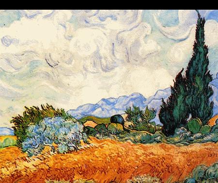 Vincent Van Gogh Wheat Field With Cypresses