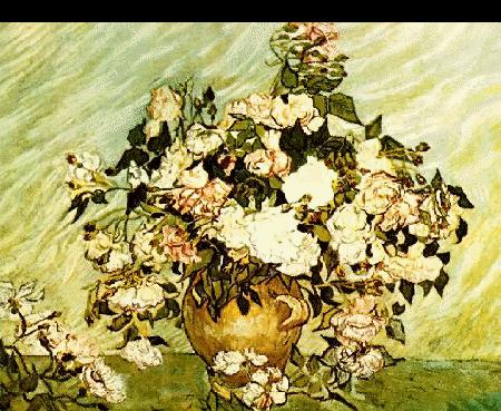 Vincent Van Gogh Pink and White Roses