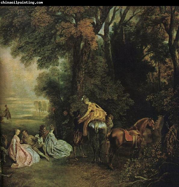 WATTEAU, Antoine A Halt During the Chase21