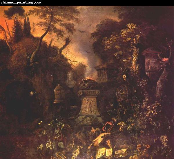 WITHOOS, Mathias Landscape with a Graveyard by Night