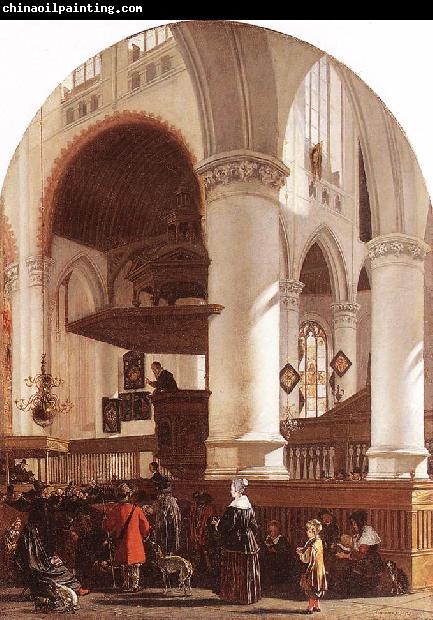 WITTE, Emanuel de Interior of the Oude Kerk at Delft during a Sermon