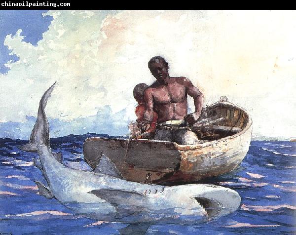 Winslow Homer Shark Fishing