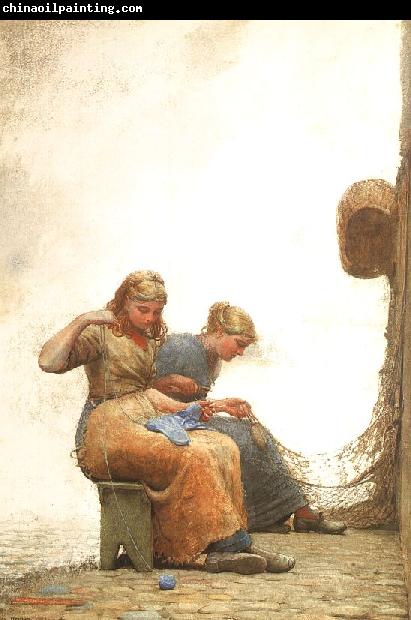 Winslow Homer Mending the Nets