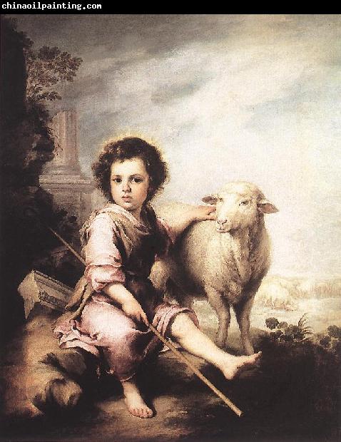 MURILLO, Bartolome Esteban Christ the Good Shepherd sg