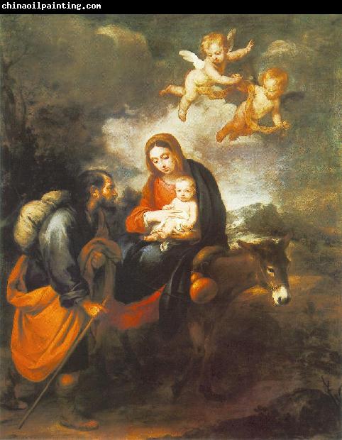 MURILLO, Bartolome Esteban Flight into Egypt sg