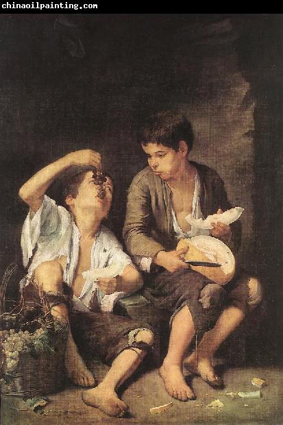 MURILLO, Bartolome Esteban Boys Eating Fruit (Grape and Melon Eaters) sg