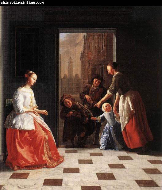 OCHTERVELT, Jacob Street Musicians at the Doorway of a House dh