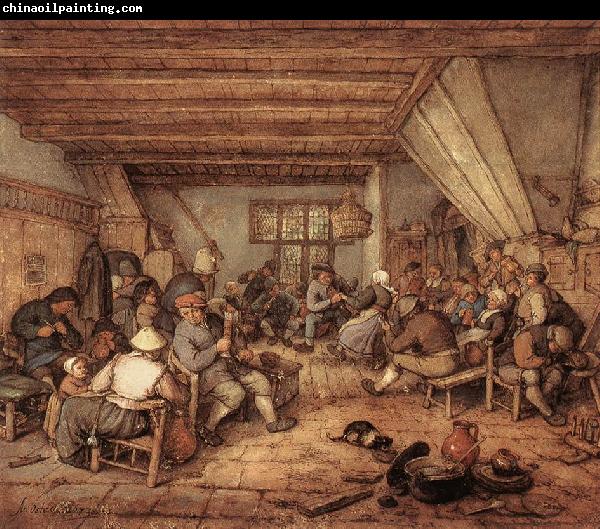 OSTADE, Adriaen Jansz. van Feasting Peasants in a Tavern ag