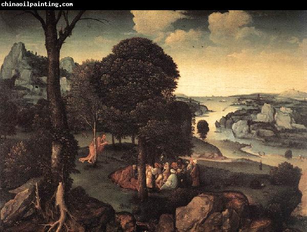 PATENIER, Joachim Landscape with St John the Baptist Preaching a