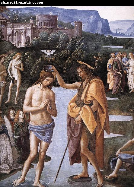 PERUGINO, Pietro Baptism of Christ (detail) a