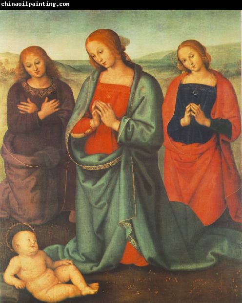 PERUGINO, Pietro Madonna with Saints Adoring the Child a