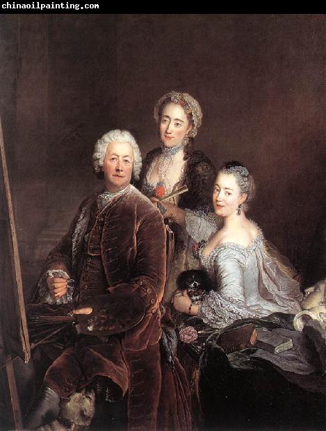 PESNE, Antoine Self-portrait with Daughters sg