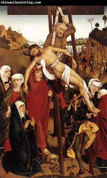 PLEYDENWURFF, Hans Crucifixion of the Hof Altarpiece sg