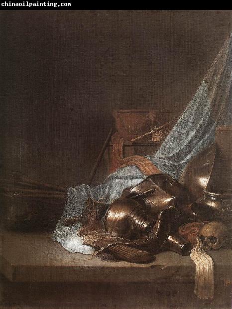 POORTER, Willem de Still-Life with Weapons and Banners sg