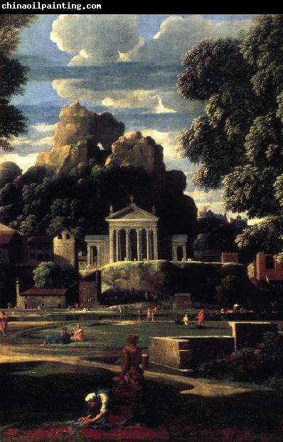 POUSSIN, Nicolas Landscape with the Gathering of the Ashes of Phocion (detail) af