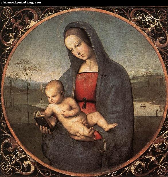 RAFFAELLO Sanzio Madonna with the Book (Connestabile Madonna)  dy