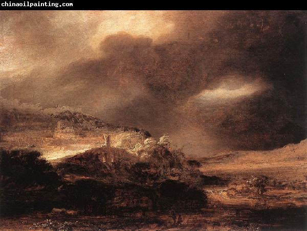 REMBRANDT Harmenszoon van Rijn Stormy Landscape wsty