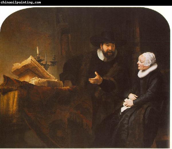 REMBRANDT Harmenszoon van Rijn The Mennonite Minister Cornelis Claesz. Anslo in Conversation with his Wife, Aaltje D