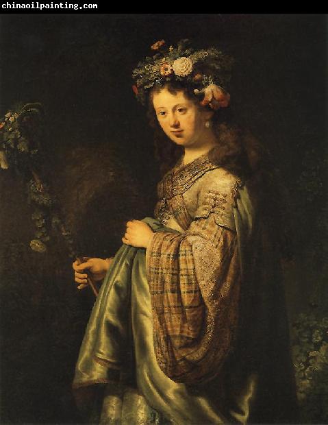 REMBRANDT Harmenszoon van Rijn Saskia as Flora