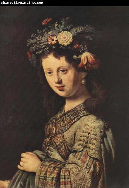 REMBRANDT Harmenszoon van Rijn Saskia as Flora (detail) dh