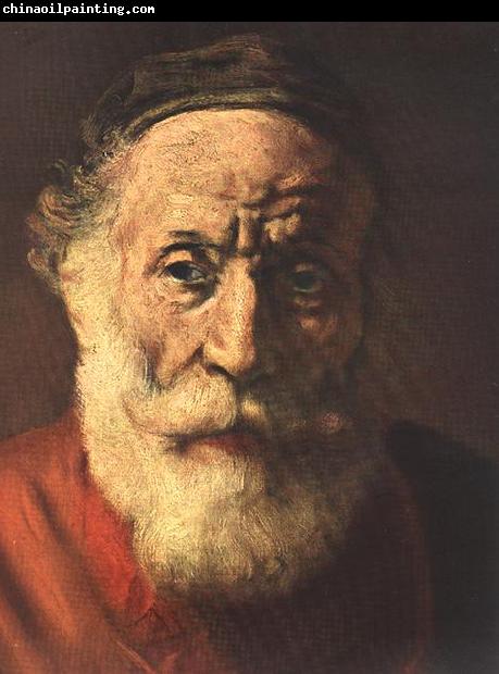 REMBRANDT Harmenszoon van Rijn Portrait of an Old Man in Red (detail)