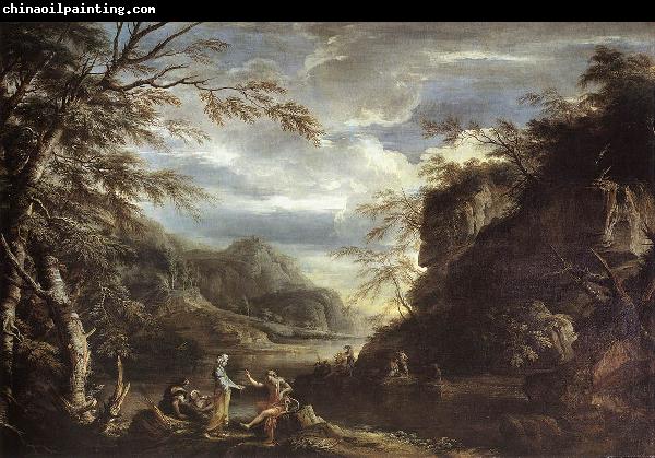 ROSA, Salvator River Landscape with Apollo and the Cumean Sibyl  gq