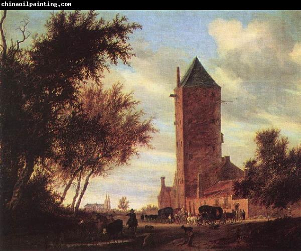 RUYSDAEL, Salomon van Tower at the Road F